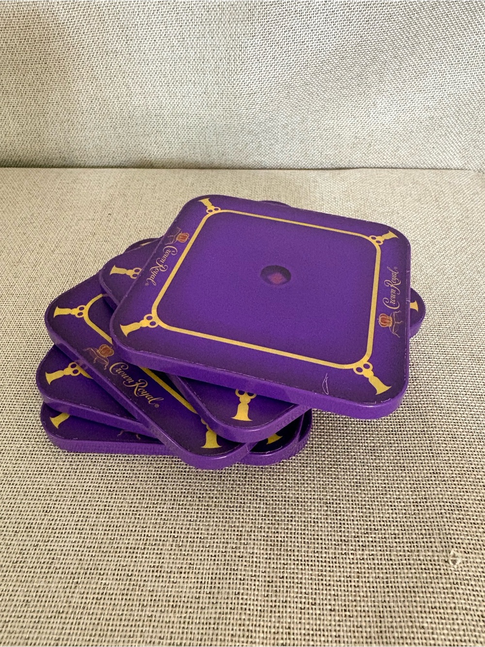 Crown Royal LED Light Up Drink Coasters Set of 5 with Crown Royal Drawstring Bag